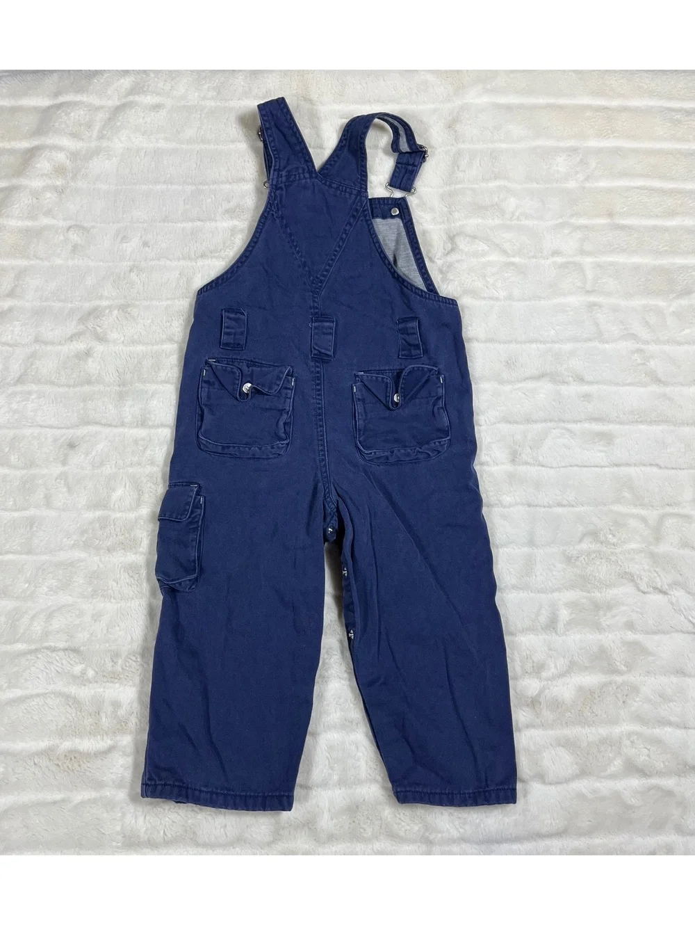 Y2K VTG Baby Gap Sept 2001 Blue 2T Unisex Lined Fall Winter Boys School Overalls